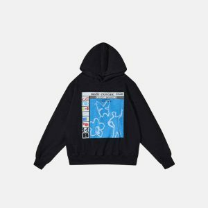 abstract graphic hoodie   youthful & dynamic streetwear 6893