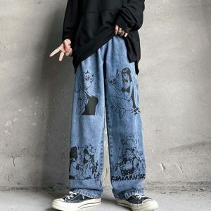 anime girl baggy jeans youthful & edgy streetwear staple 2125