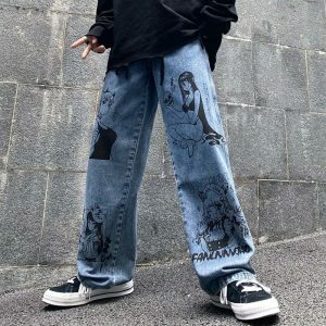 anime girl baggy jeans youthful & edgy streetwear staple 5691