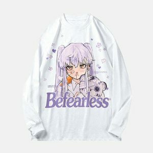 be fearless girl long sleeve tee youthful & bold design 1091