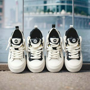 black & white big headboard sneakers iconic street style 2451