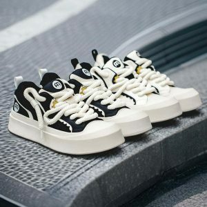 black & white big headboard sneakers iconic street style 5134