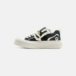 black & white big headboard sneakers iconic street style 5357