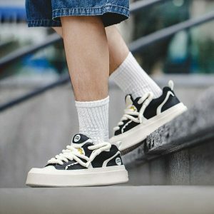 black & white big headboard sneakers iconic street style 7087