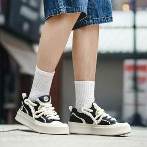 black & white big headboard sneakers iconic street style 7744