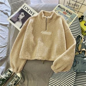 california inspired fuzzy sweatshirt youthful & cozy 2334