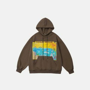 california beach hoodie iconic graphic print & style 5016