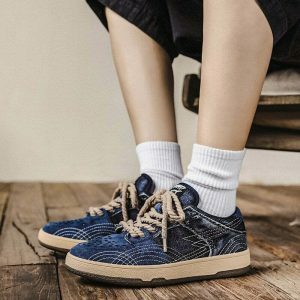 casual denim canvas sneakers youthful streetwear essential 1534