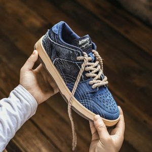 casual denim canvas sneakers youthful streetwear essential 7474