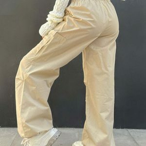 chic baggy cargo pants drawstring design urban appeal 7364