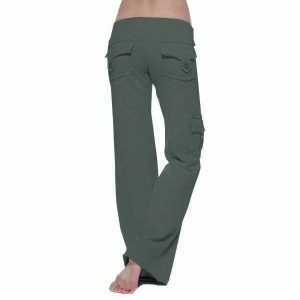 chic elastic wideleg cargo pants youthful & sleek design 1039