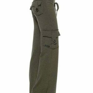 chic elastic wideleg cargo pants youthful & sleek design 7236
