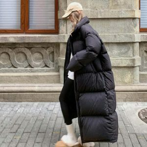 chic full length puffer jacket sleek winter essential 4977