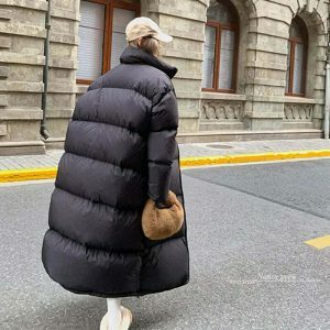 chic full length puffer jacket sleek winter essential 5989