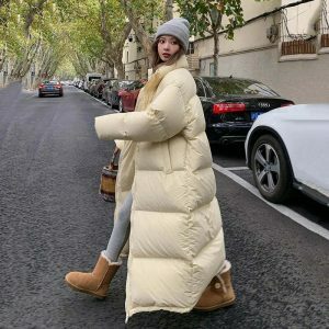 chic full length puffer jacket sleek winter essential 8556