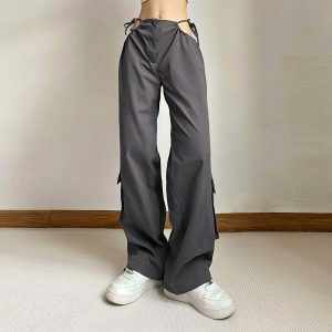 chic gray wideleg cargo pants urban & sleek design 4175