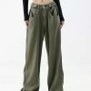 chic highwaist green pants floorlength & youthful style 5466