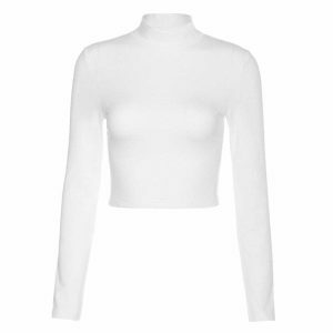 chic hollow out crop top backless & long sleeves style 1112