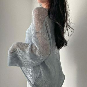 chic hollow out shirt with lazy wide sleeves youthful appeal 2921