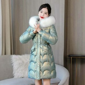 chic long quilted puffer jacket   sleek & warm essential 3173