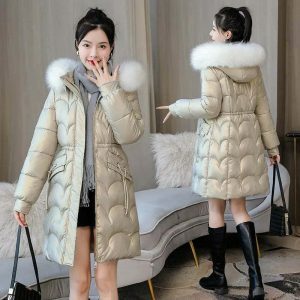 chic long quilted puffer jacket   sleek & warm essential 3882