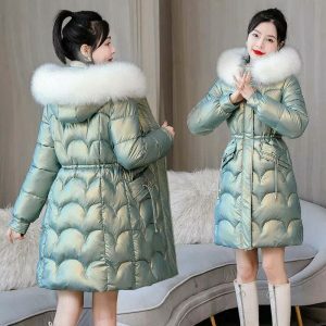 chic long quilted puffer jacket   sleek & warm essential 6864