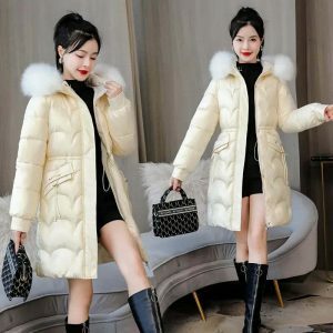 chic long quilted puffer jacket   sleek & warm essential 7452