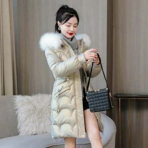 chic long quilted puffer jacket   sleek & warm essential 7657