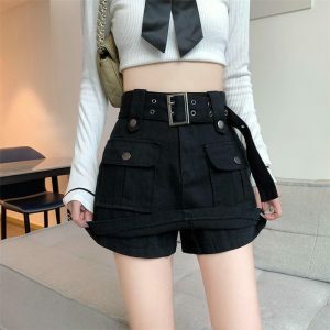 chic mini cargo skirt with belt youthful streetwear appeal 7869