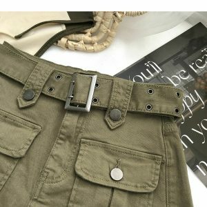 chic mini cargo skirt with belt youthful streetwear appeal 8522