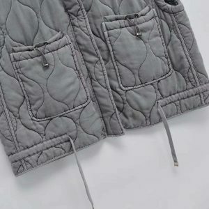 chic padded zip up vest jacket sleek & youthful design 2019