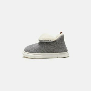 chic plain snow slippers cozy & minimalist comfort 6004