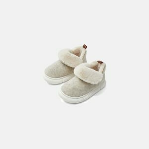 chic plain snow slippers cozy & minimalist comfort 7255