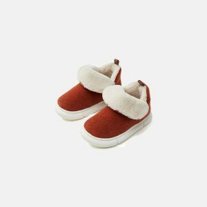 chic plain snow slippers cozy & minimalist comfort 8073