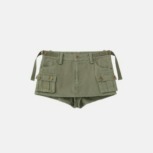 chic pocket skirt short & sleek y2k streetwear essential 2908