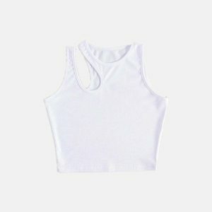 chic rib knit tank top sleek & youthful streetwear essential 6331