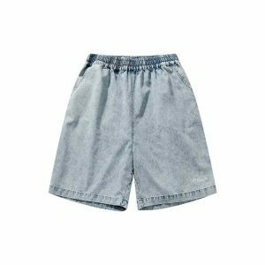 chic washed baggy shorts high waist & youthful appeal 5902