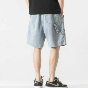 chic washed baggy shorts high waist & youthful appeal 7843