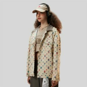 color patch denim jacket   youthful & eclectic streetwear 2633