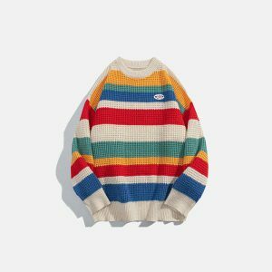 color splicing sweater dynamic & youthful streetwear choice 3891