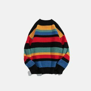 color splicing sweater dynamic & youthful streetwear choice 8516