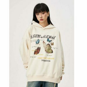 colorful butterfly hoodie   youthful graphic print design 2253