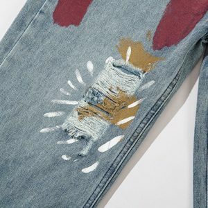 colorful graffiti jeans urban art & edgy streetwear appeal 2022