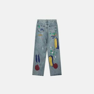 colorful graffiti jeans urban art & edgy streetwear appeal 6496