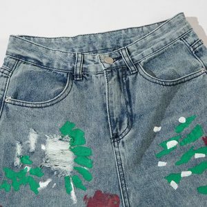 colorful graffiti jeans urban art & edgy streetwear appeal 7241