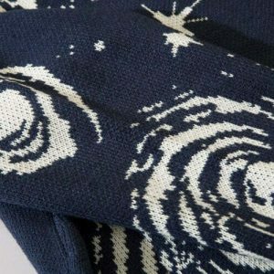 cosmic ripped knit sweater starry design urban appeal 3364