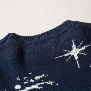 cosmic ripped knit sweater starry design urban appeal 4370