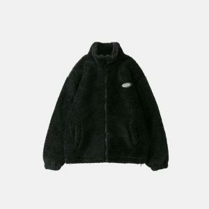 cozy fluffy fleece jacket   chic & warm essential 8101