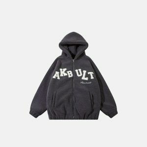 cozy winter fleece hoodie zip up design youthful appeal 6900