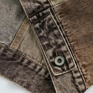 crafted coffee denim jacket iconic stitch detail 8950
